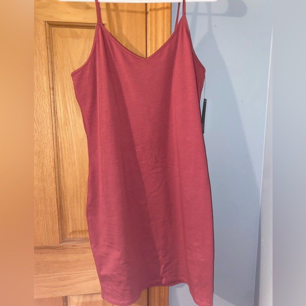 Red mini dress